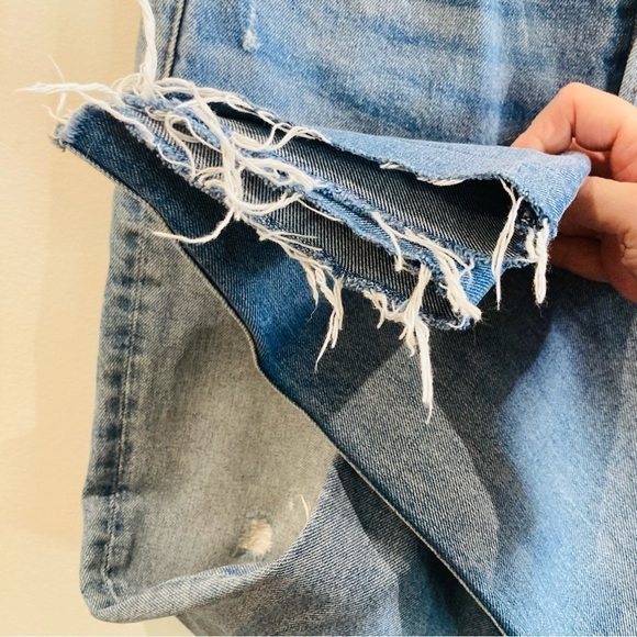 GRLFND SZ 28 Karolina Button Fly Distressed Raw Hem Light Wash Jeans - Picture 7 of 16